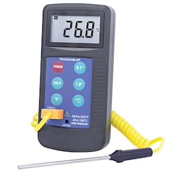 traceable 9121045 workhorse thermocouple thermometer with calibration 9121045